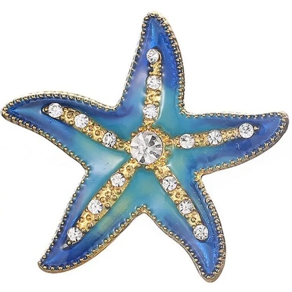 Enameled Sea Star & Leather Snap Bracelet - Picture 3 of 10